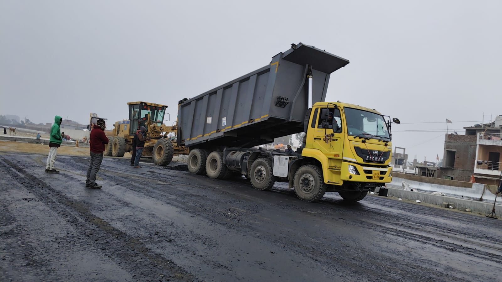 Road construction logistics in India