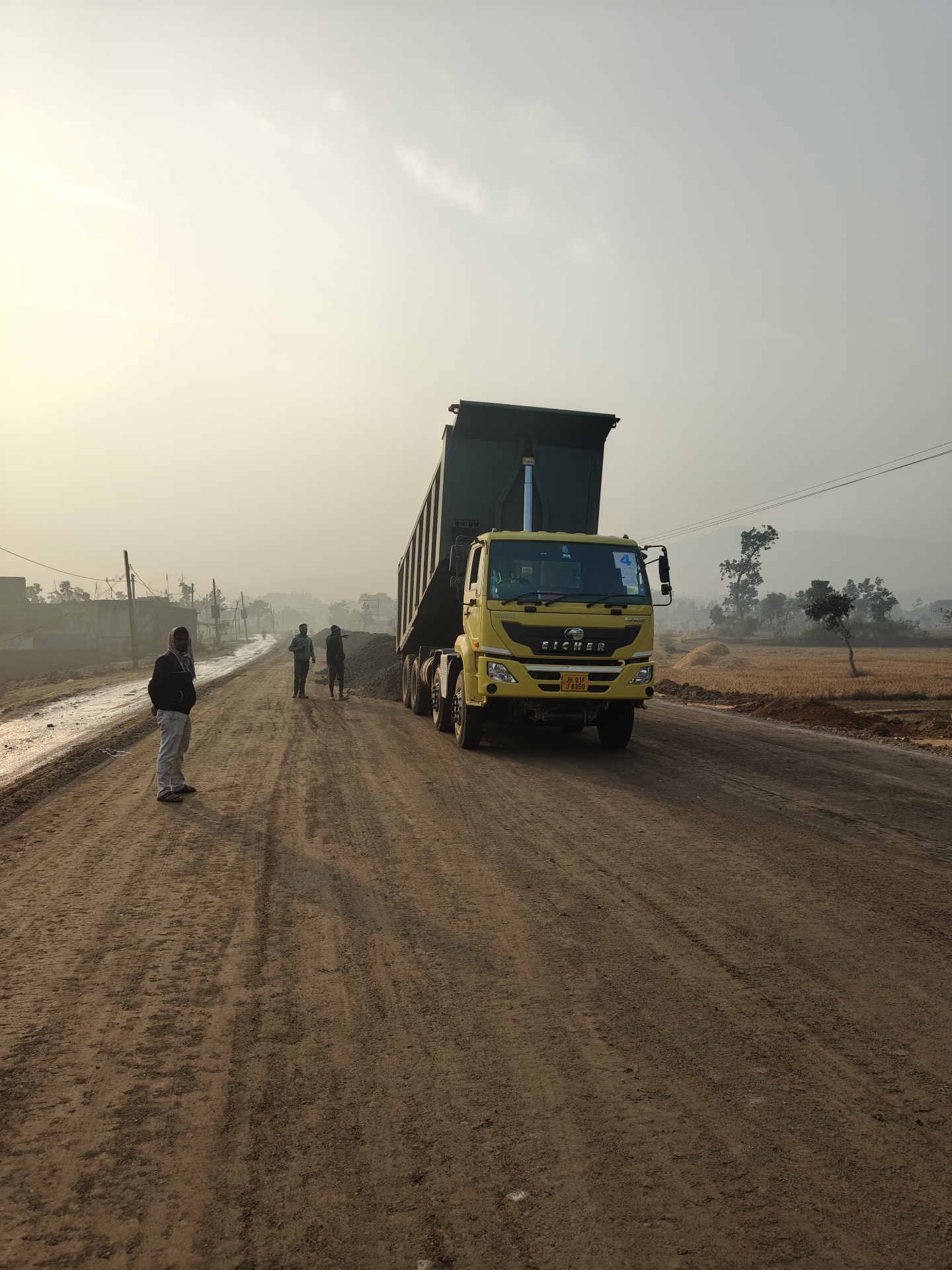 Road construction logistics in India