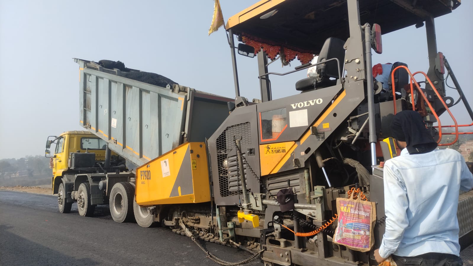 Road construction logistics in India